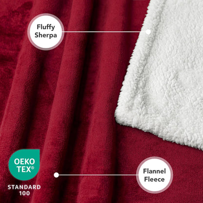 Pet Bed Blanket Fleece Furniture Throw Plush Reversible Washable, Mini 29X40 Maroon Red