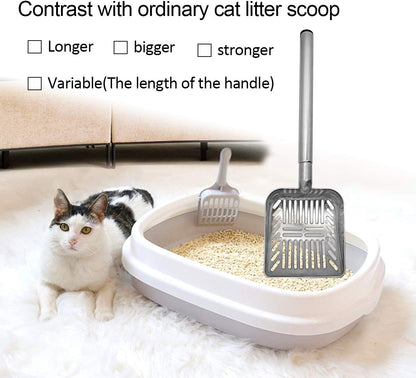 Stainless Steel Cat Litter Scoop 23 Inches Telescoping Litter Scoop with Long Handle