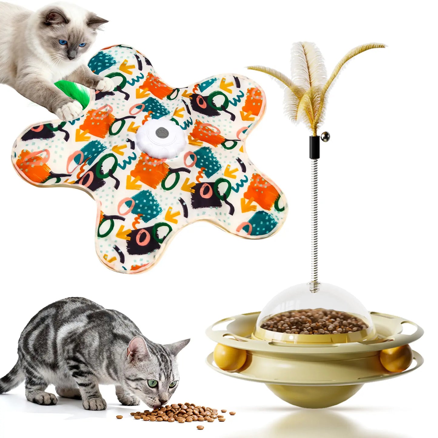 Interactive Unpredictable Moving Feather Hunting Cat Toy - Rechargeable 