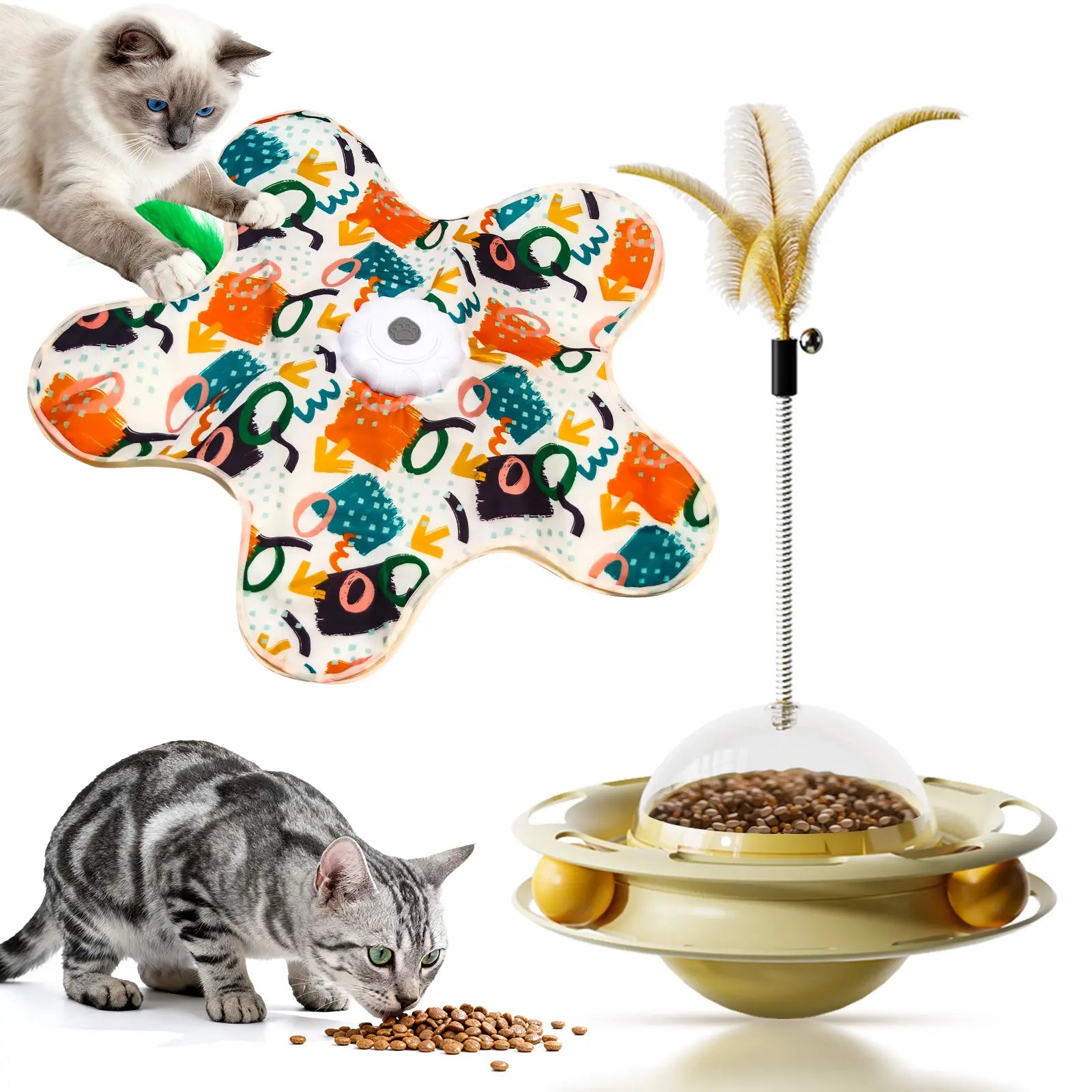 Interactive Unpredictable Moving Feather Hunting Cat Toy - Rechargeable 