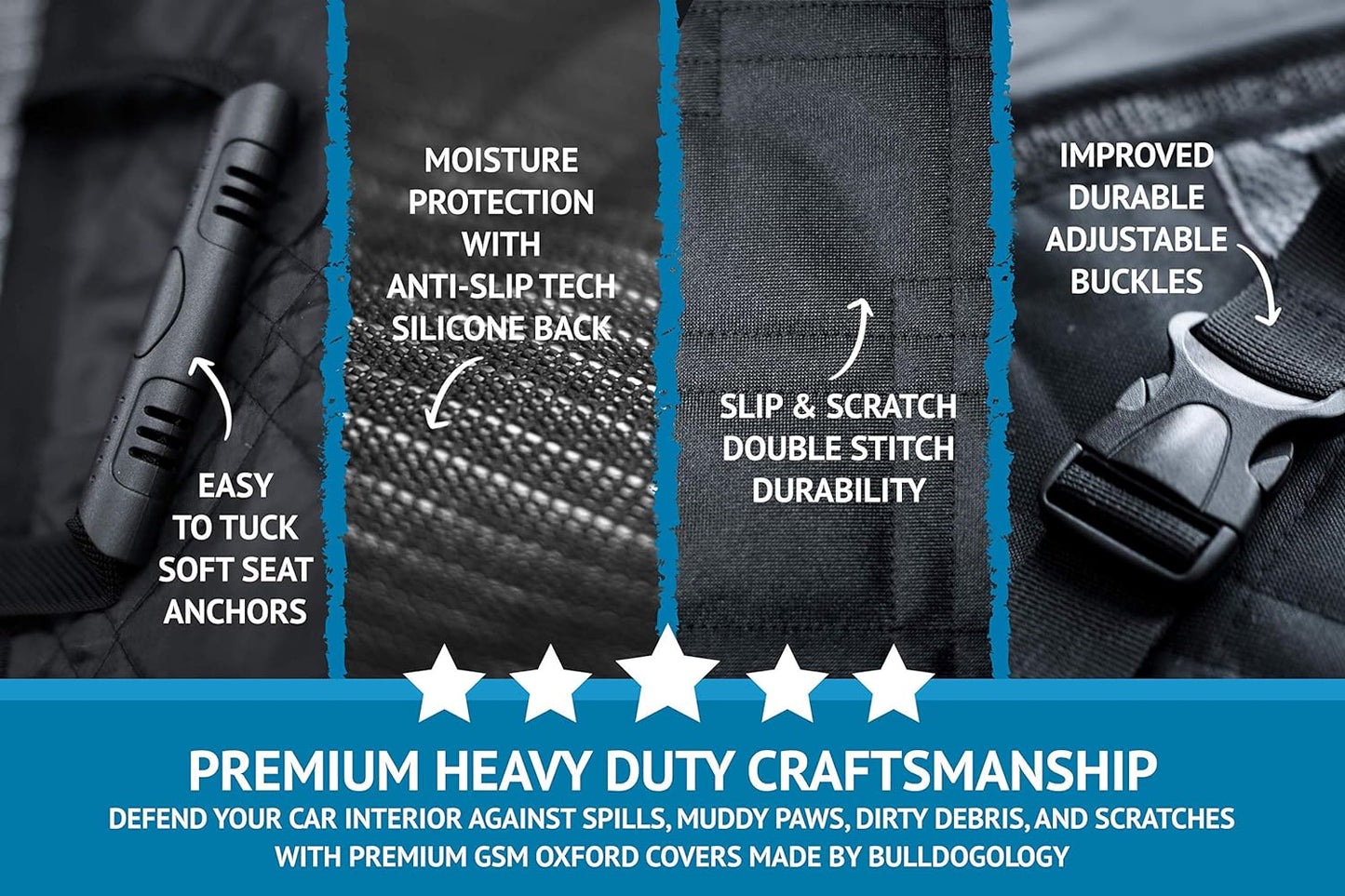 Dog Car Seat Cover for Back Seat 58"X56" Waterproof Pet Seat Cover SUV - Dog Hammock (Large)