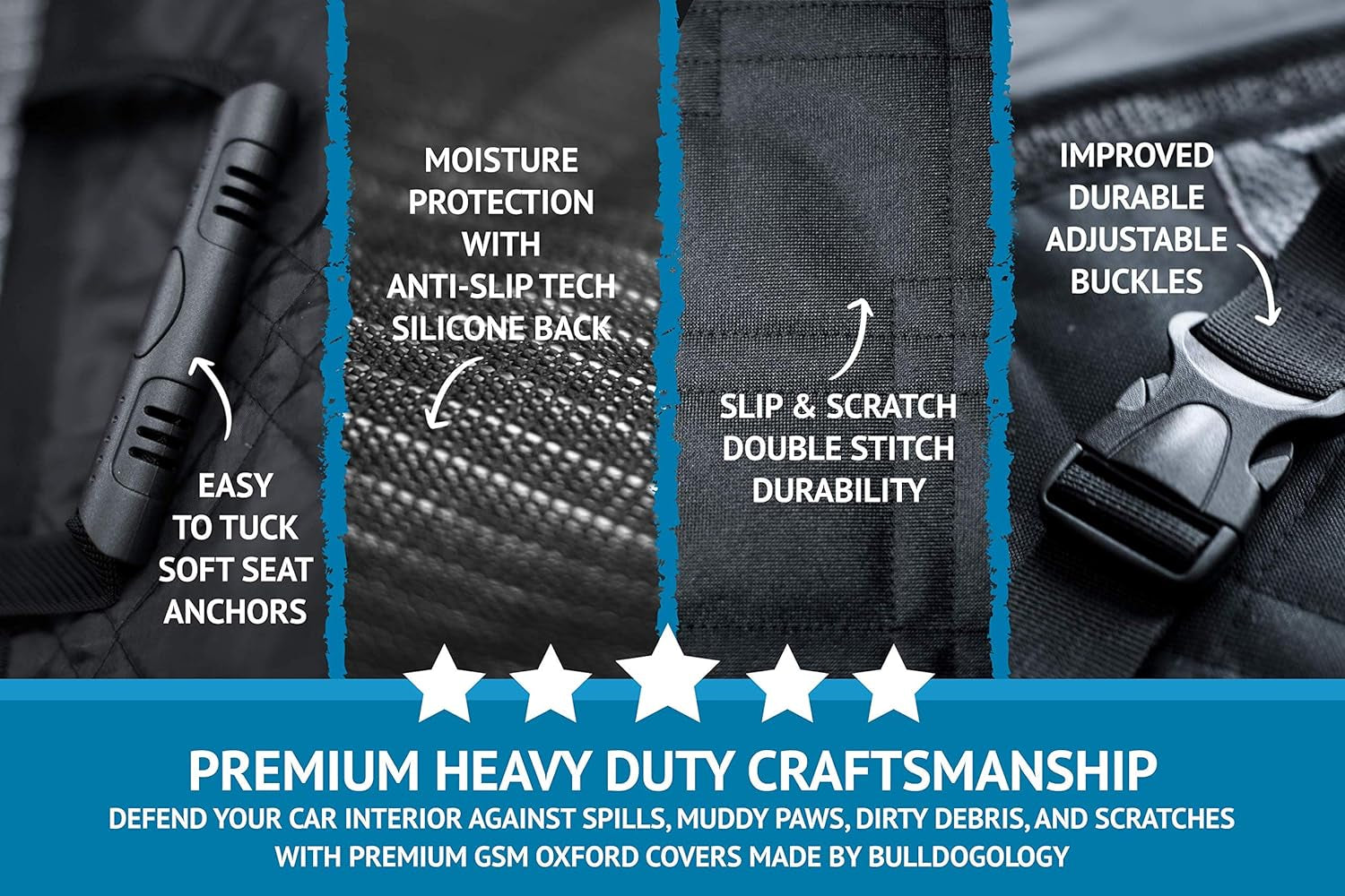 Dog Car Seat Cover for Back Seat 58"X56" Waterproof Pet Seat Cover SUV - Dog Hammock (Large)