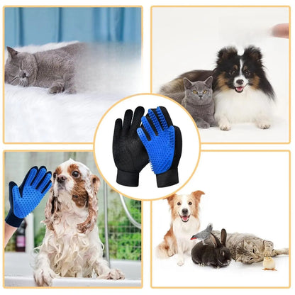 Grooming Glove Brush with 259 Silicone Tips, Adjustable Wrist Strap