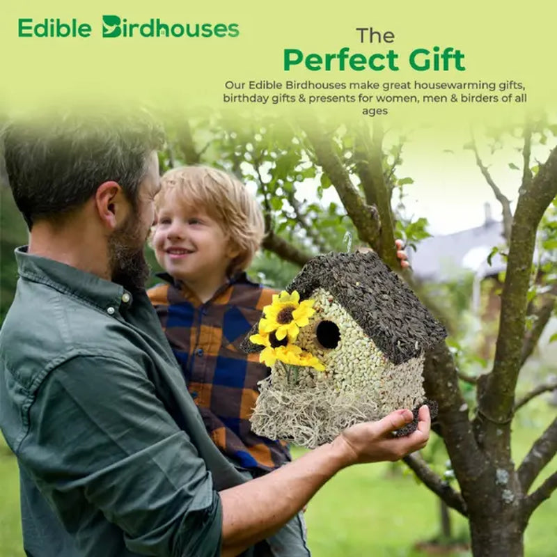 Edible Bird Feeder - Dark Roof Short Birdhouse