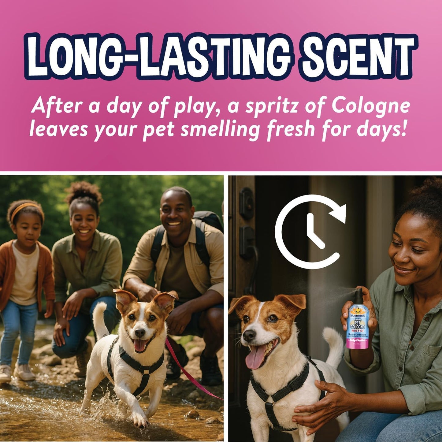 Deodorizing Dog & Cat Perfume & Conditioner - Gentle & Safe Formula, Made in USA (Baby Powder 4 Fl Oz)