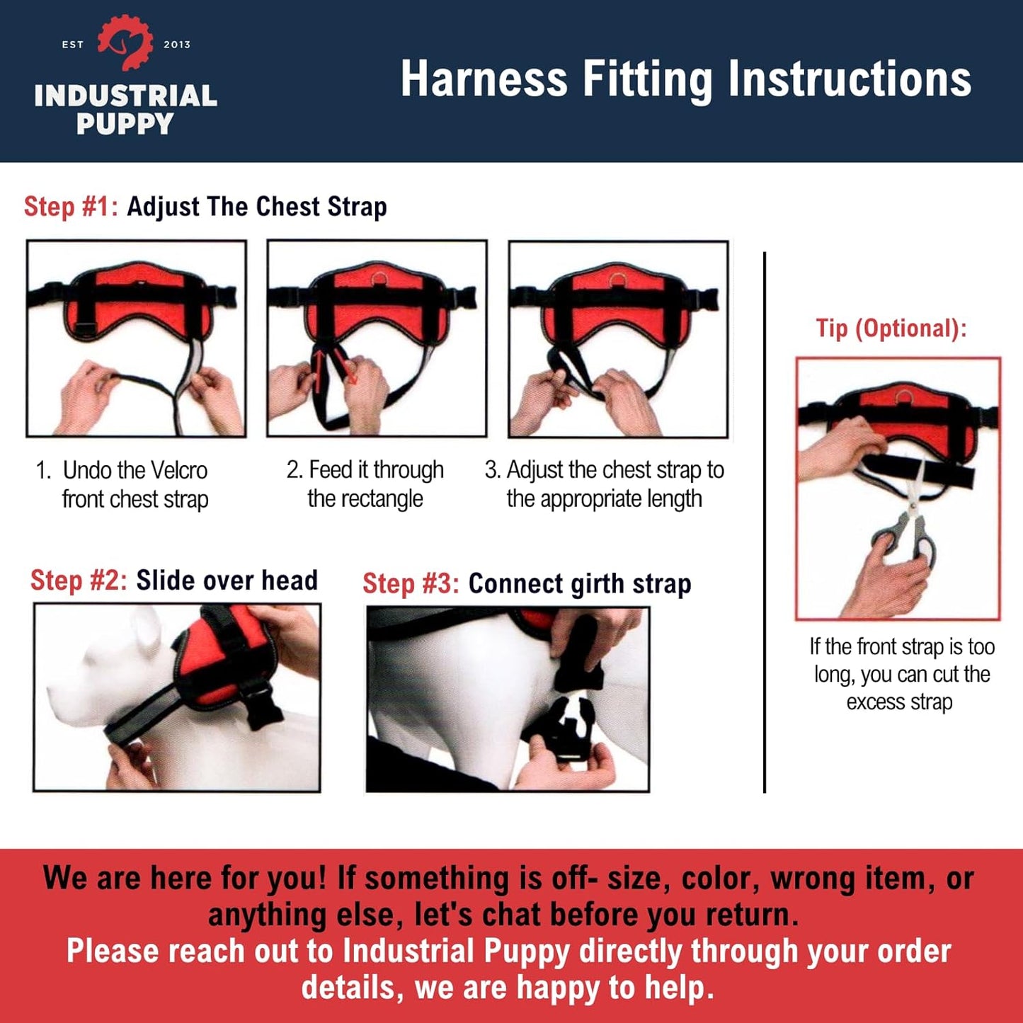 Service Dog Vest with Hook and Loop Straps and Matching Service Dog Leash Set - XL - Harness Features Reflective Patch and Comfortable Mesh Design