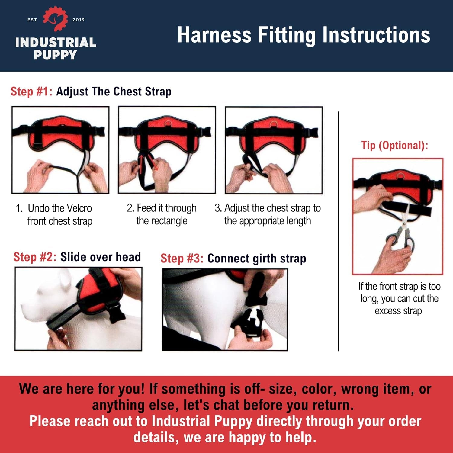 Service Dog Vest with Hook and Loop Straps and Matching Service Dog Leash Set - XL - Harness Features Reflective Patch and Comfortable Mesh Design