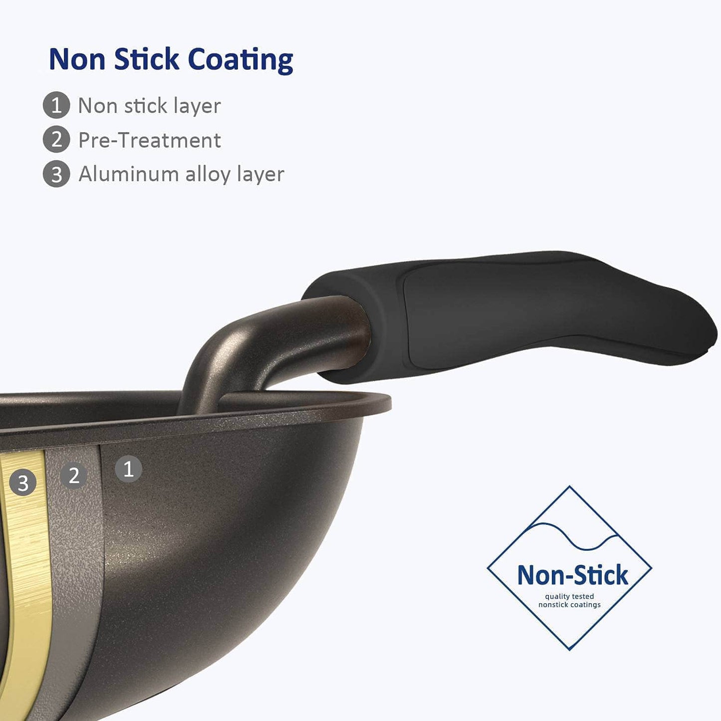 Cat Litter Scoop, Non-Stick Plated Aluminum Alloy Sifter, Size Large, Coated Black Body with Black Handle