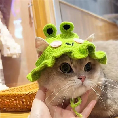 Hand-Made Cat Hat Elastic Woven Headwear