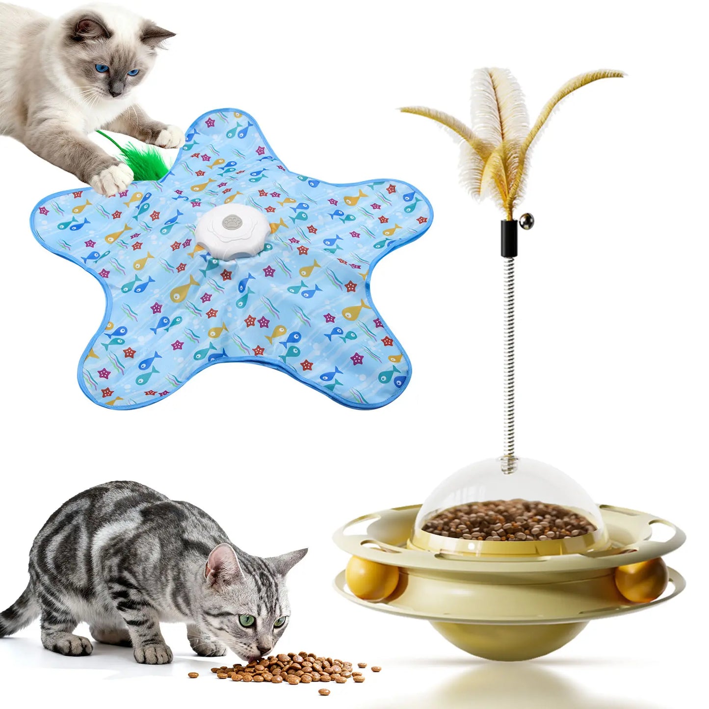 Interactive Unpredictable Moving Feather Hunting Cat Toy - Rechargeable 
