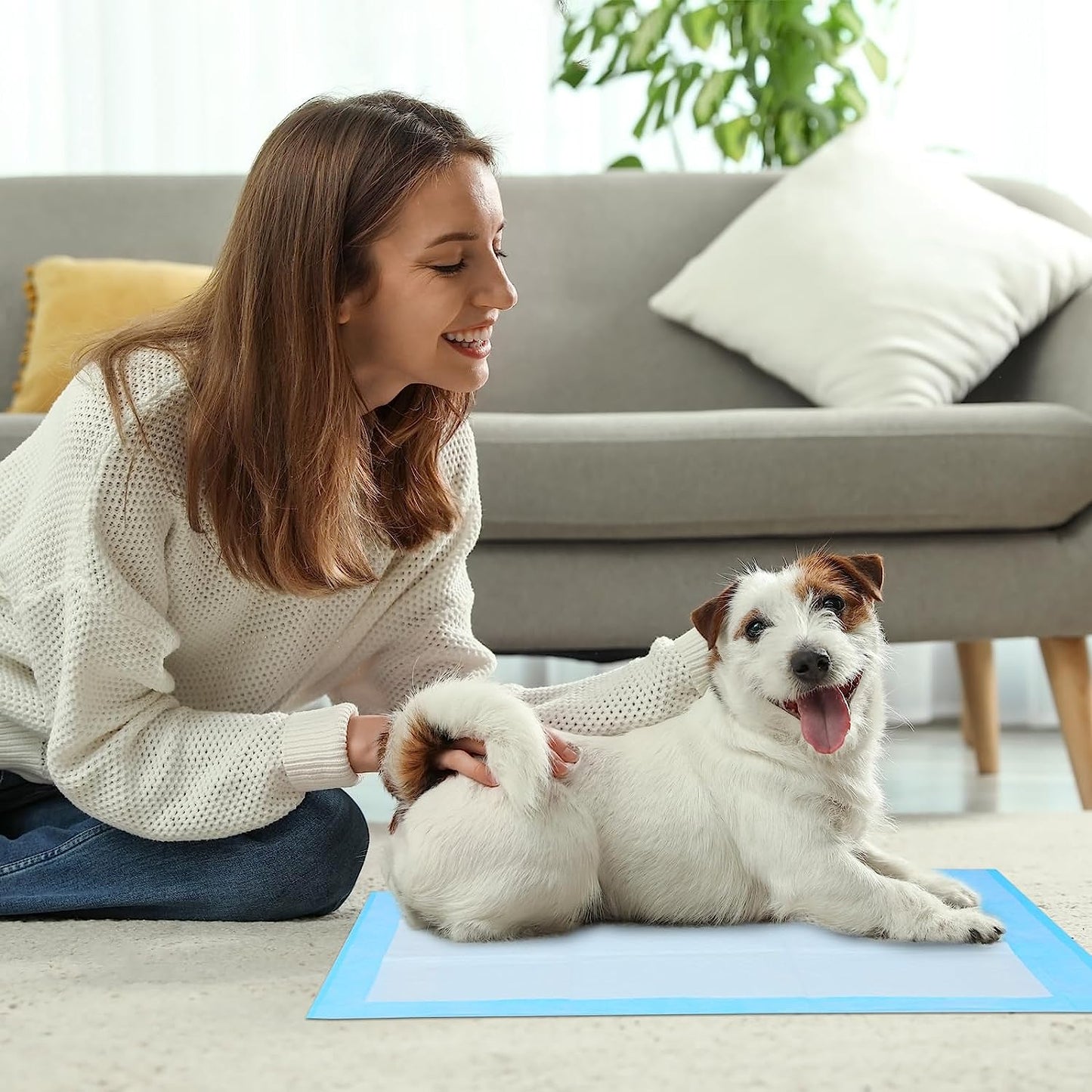 Super-Absorbent Waterproof Dog and Puppy Pet Training Pad, Blue (22"X22"(100Pcs))