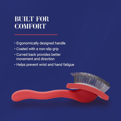 Big G Dog Slicker Brush for Dogs, Groom like a Professional, Fluff Detangle Style, Coral, Large