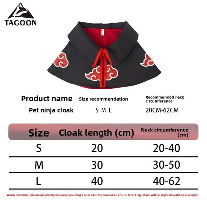 Pet Cloak Cosplay Costume – Anime Ninja Cape for Cats and Dogs