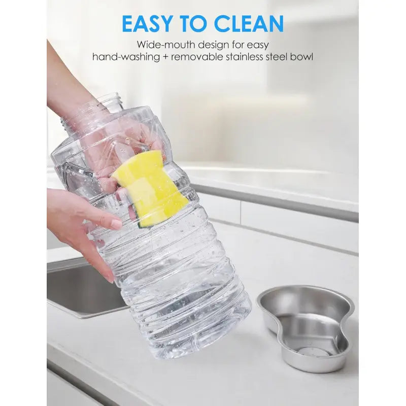 2.5 Gallon Automatic Dog Water Dispenser [Removable Stainless Steel Bowl], Gravity Refilling Large Capacity