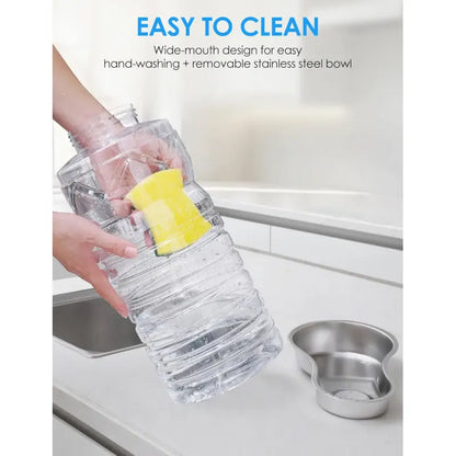 2.5 Gallon Automatic Dog Water Dispenser [Removable Stainless Steel Bowl], Gravity Refilling Large Capacity