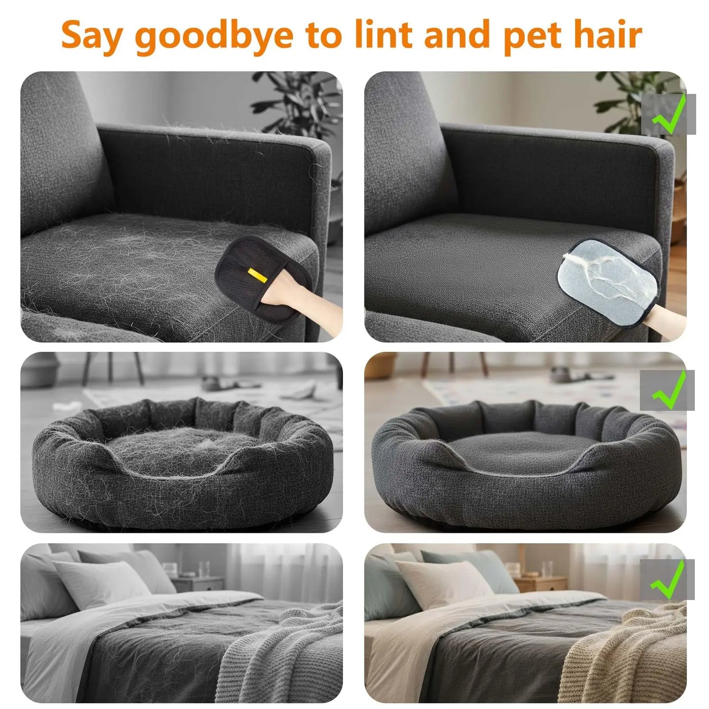 Reusable Magic Brush Pet Hair Remover Tool for Furniture and Carpet