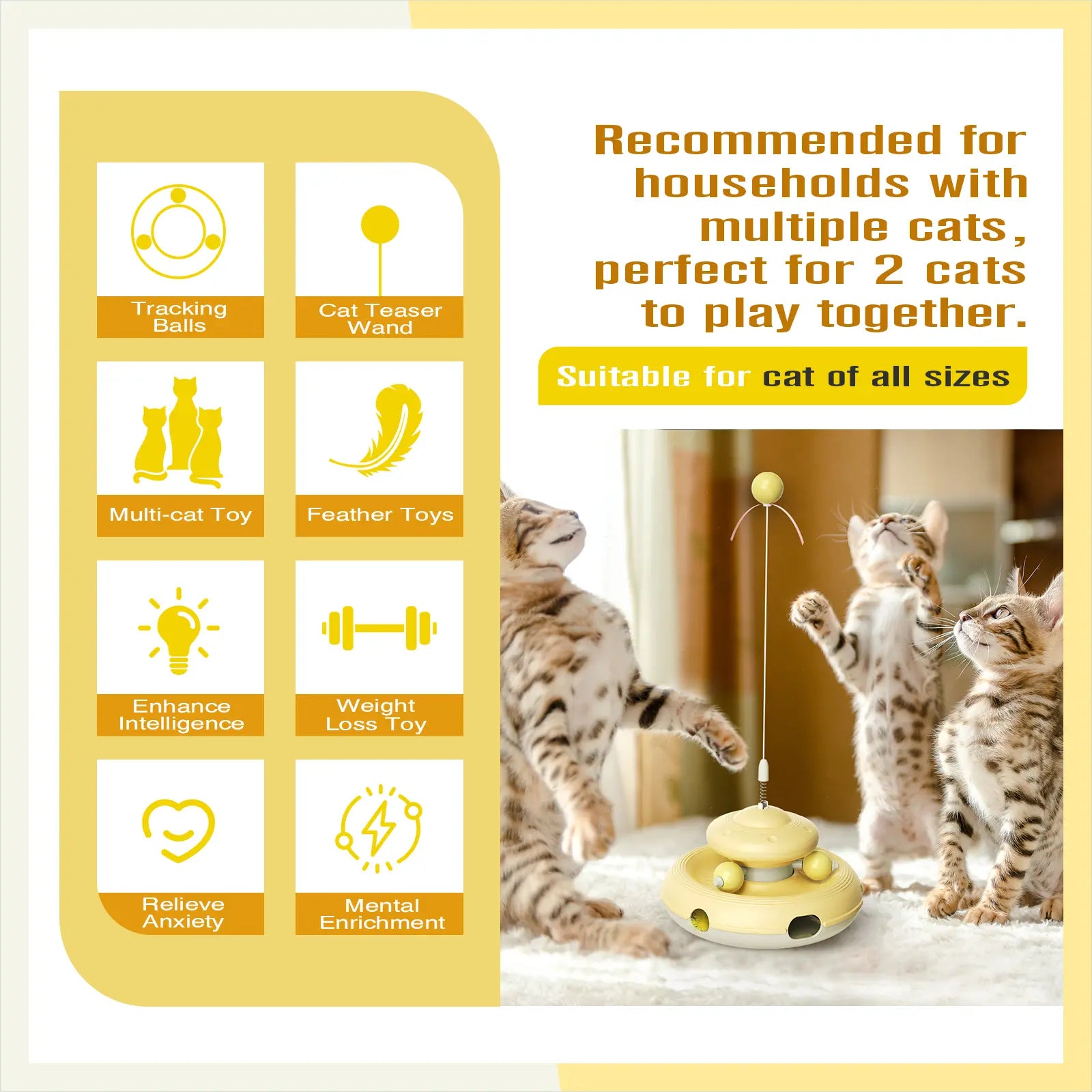 Interactive Cat Toys Teaser Feather Wand  