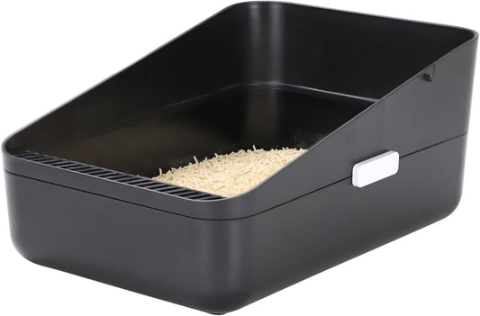 Open Litter Box, High Side Sifting (Black Small)