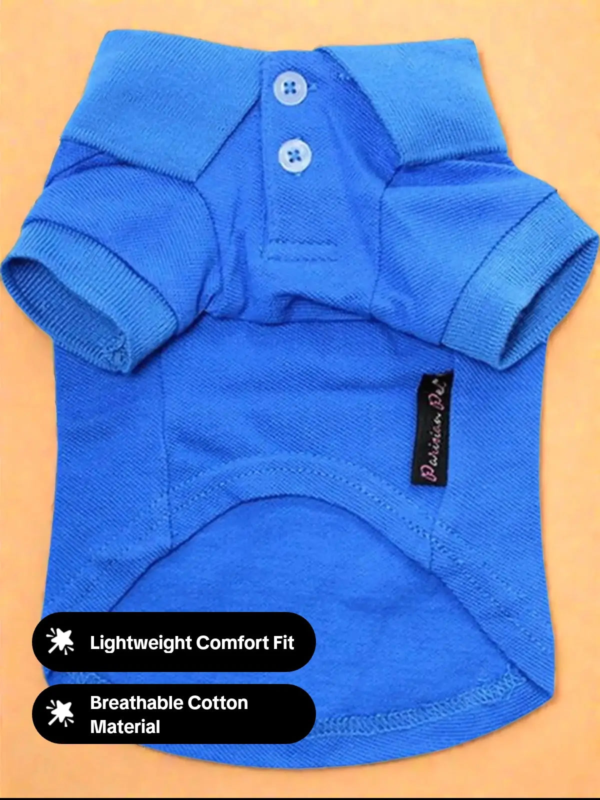 Parisian Pet 'Polo' Pet T-Shirt – Comfortable & Lightweight 