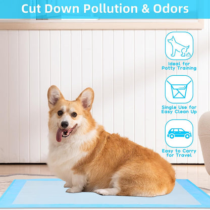 Super-Absorbent Waterproof Dog and Puppy Pet Training Pad, Blue (22"X22"(100Pcs))