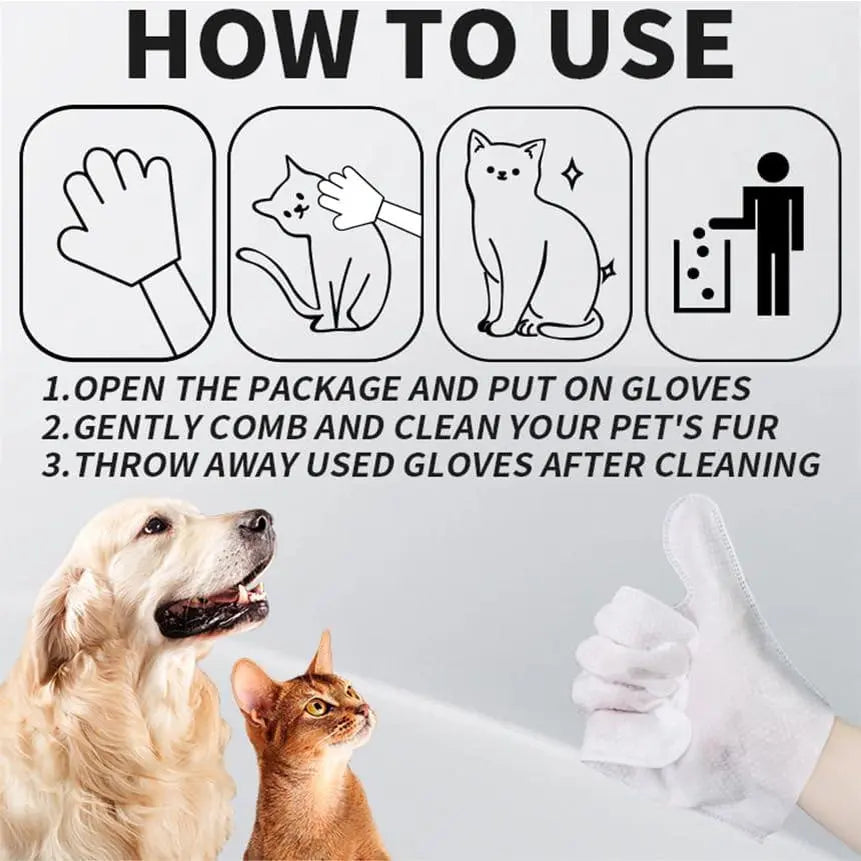 Pet Cleaning Gloves No-Rinse Wipes for Pets 6 Single -Apple Oil Magic Summervibes