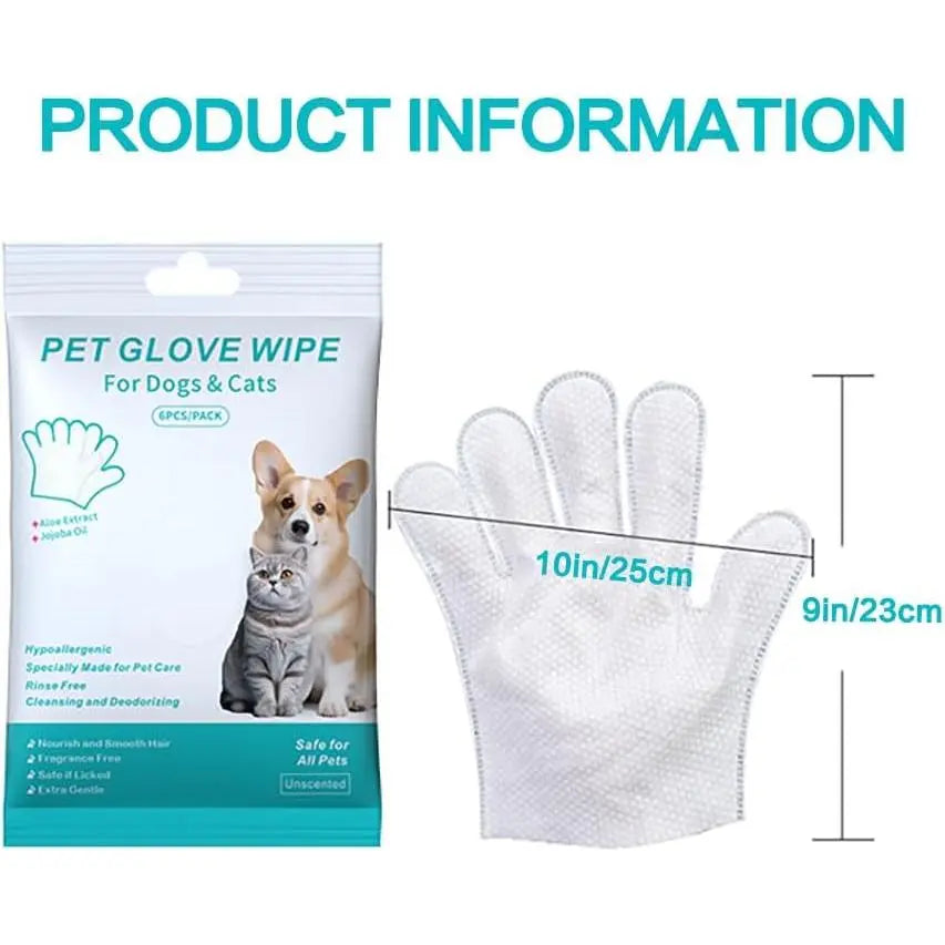Pet Cleaning Gloves No-Rinse Wipes for Pets 6 Single -Apple Oil Magic Summervibes