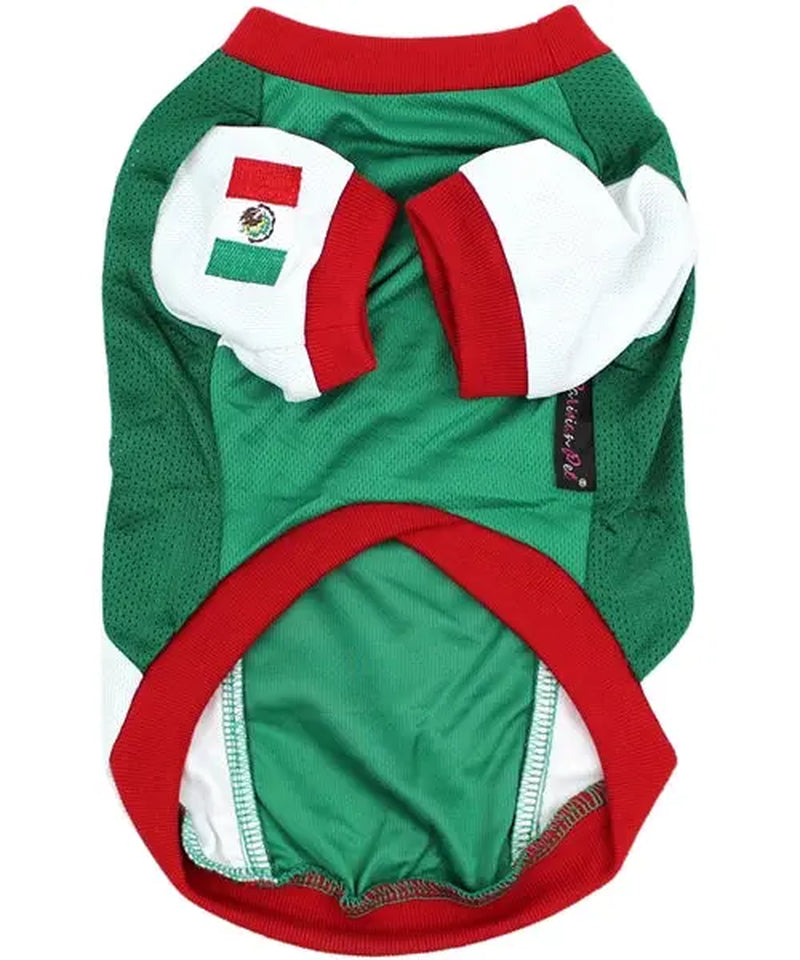 Parisian Pet 'Team Mexico' Dog & Cat T-Shirt – Red, White, Green