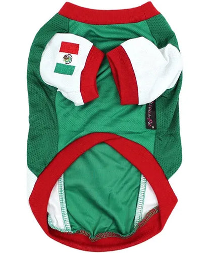 Parisian Pet 'Team Mexico' Dog & Cat T-Shirt – Red, White, Green