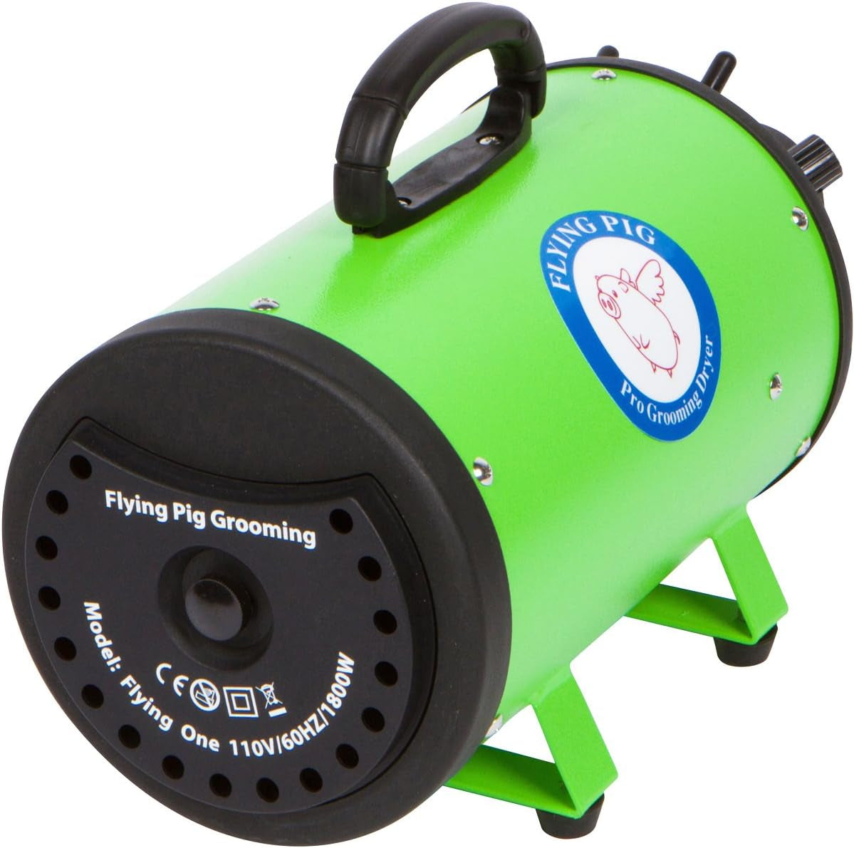 High Velocity Dog Pet Grooming Dryer W/Heater (Model: Flying One, Green)