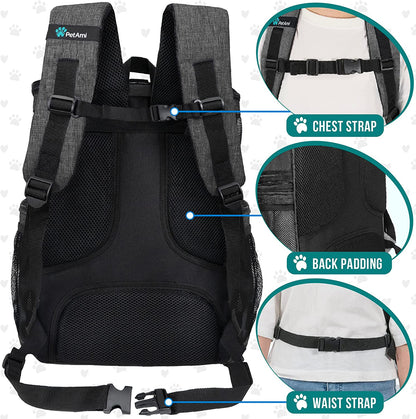 Pet Backpack Carrier, Airline Approved Carrier for Cats, Max 18 Lbs, Charcoal