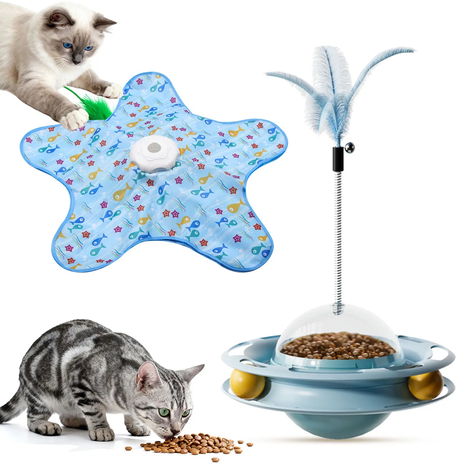 Interactive Unpredictable Moving Feather Hunting Cat Toy - Rechargeable 