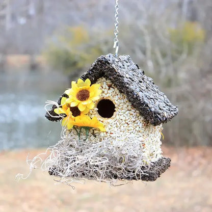 Edible Bird Feeder - Dark Roof Short Birdhouse