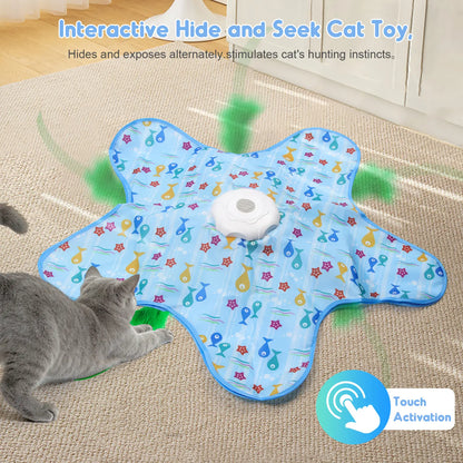 Interactive Unpredictable Moving Feather Hunting Cat Toy - Rechargeable 