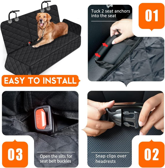 Waterproof Dog/ Pet Seat Protector Car Seat Cover, for Most Cars, Trucks & SUVs - Black