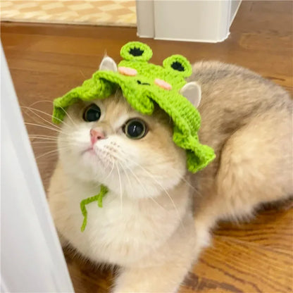 Hand-Made Cat Hat Elastic Woven Headwear