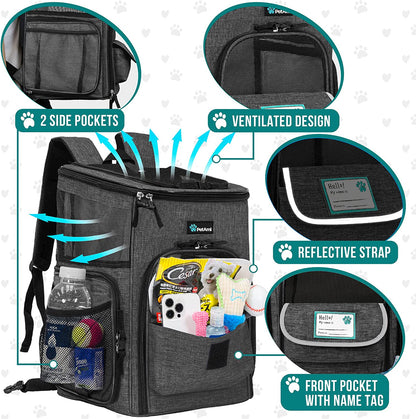 Pet Backpack Carrier, Airline Approved Carrier for Cats, Max 18 Lbs, Charcoal