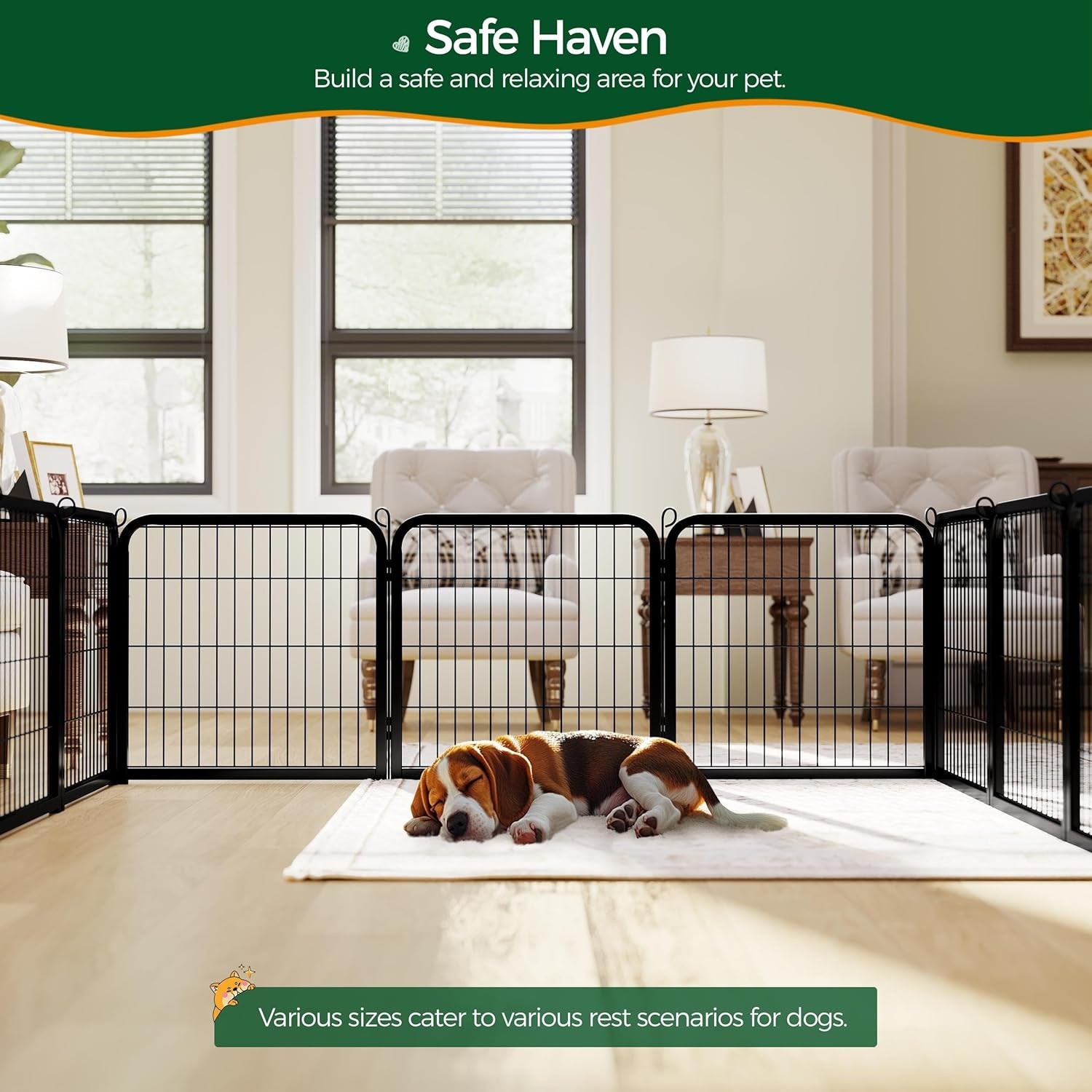 Dog Playpen Outdoor, 24 Inch 16 Panels Heavy Duty Metal Pet Fence