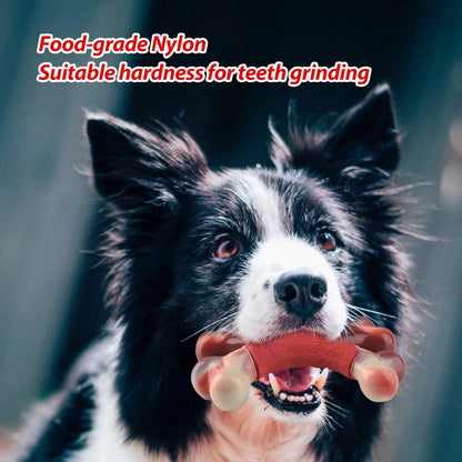 Tough Dog Bone Toy, Durable Nylon Dog Teething Chew Toys for Large/Medium Dogs