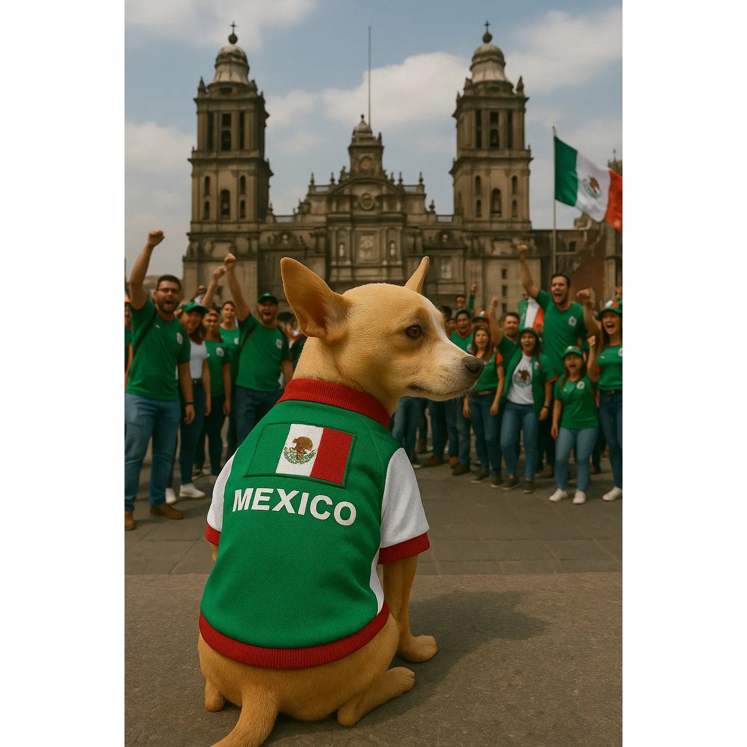 Parisian Pet 'Team Mexico' Dog & Cat T-Shirt – Red, White, Green