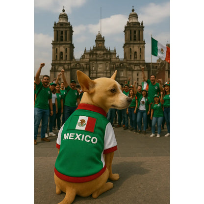 Parisian Pet 'Team Mexico' Dog & Cat T-Shirt – Red, White, Green