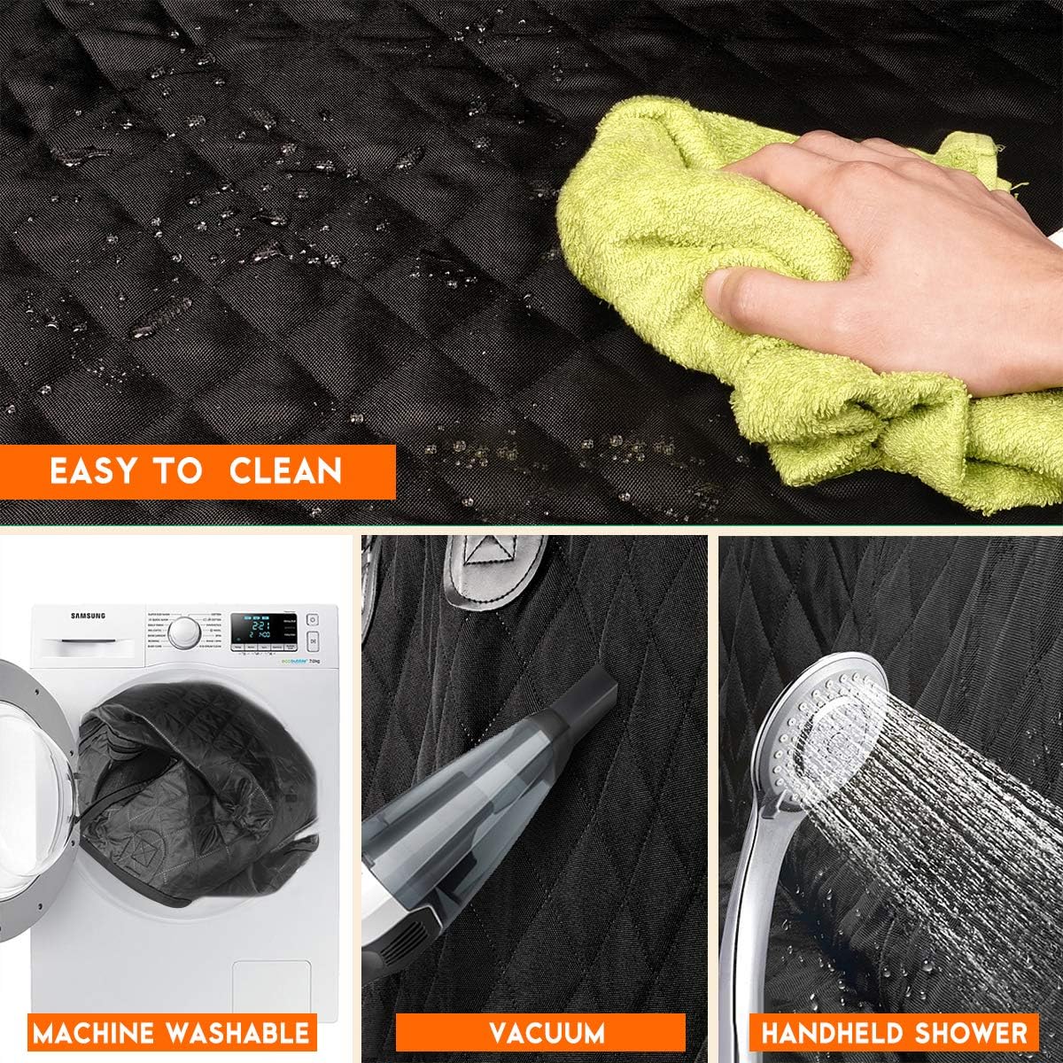 Waterproof Dog/ Pet Seat Protector Car Seat Cover, for Most Cars, Trucks & SUVs - Black