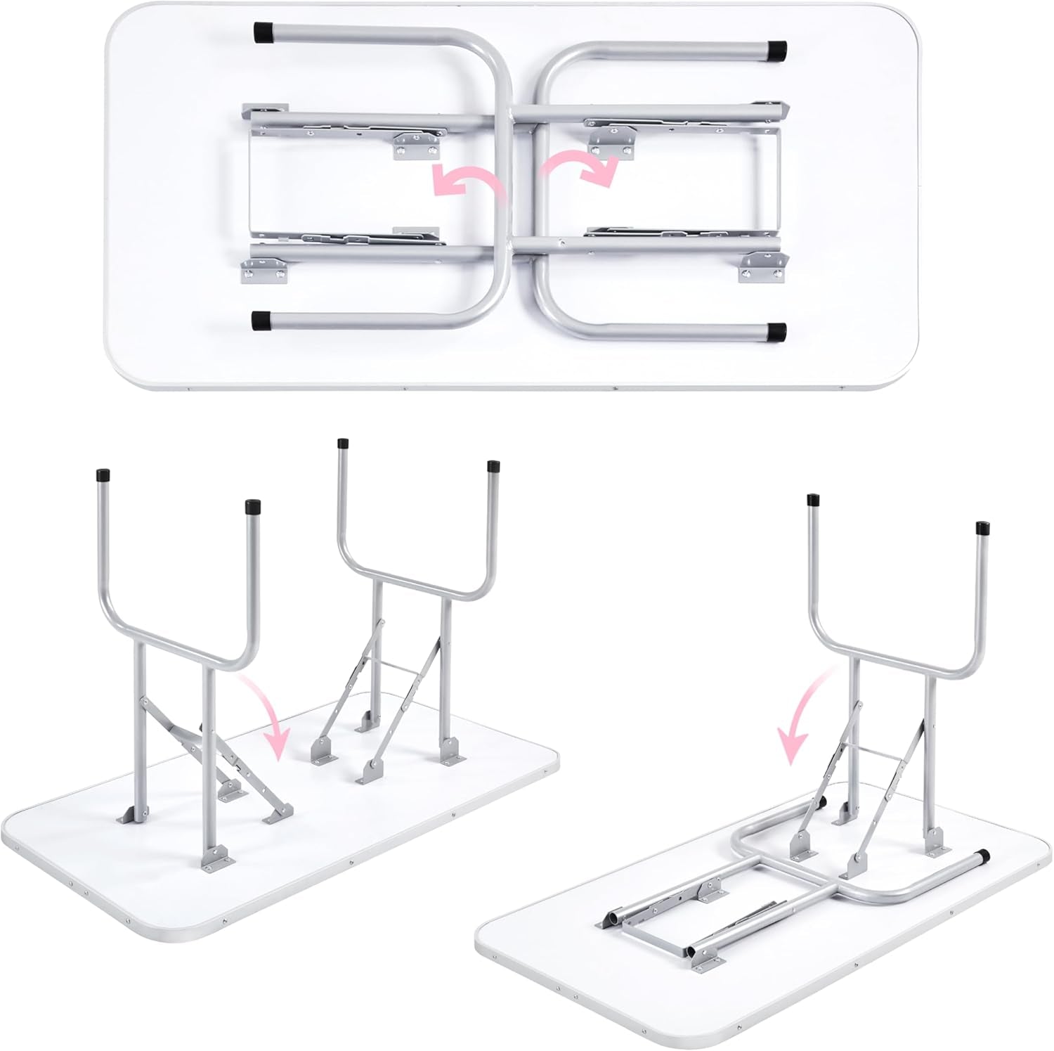 46'' Pet Grooming Table for Large Dogs Adjustable Height - W/Arm/Noose/Mesh Tray Maximum Capacity up to 265Lb -Pink