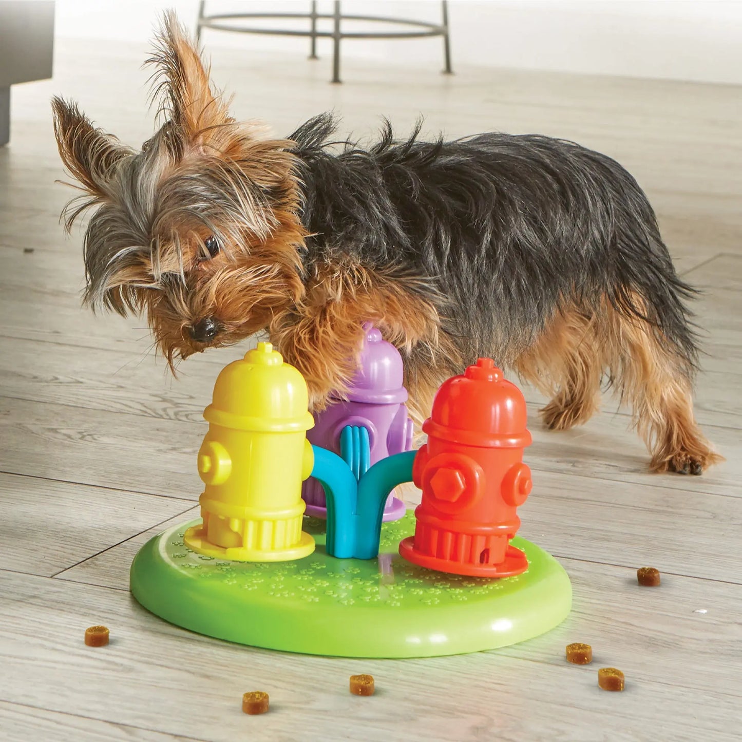 Brightkins Spinning Hydrants Interactive Treat Puzzle Board Dog Toy