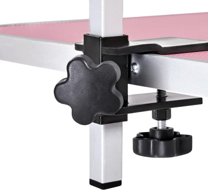 46'' Pet Grooming Table for Large Dogs Adjustable Height - W/Arm/Noose/Mesh Tray Maximum Capacity up to 265Lb -Pink