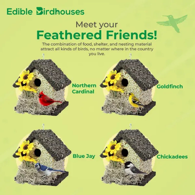 Edible Bird Feeder - Dark Roof Short Birdhouse