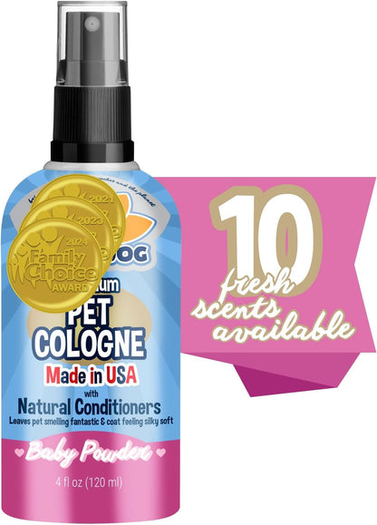 Deodorizing Dog & Cat Perfume & Conditioner - Gentle & Safe Formula, Made in USA (Baby Powder 4 Fl Oz)