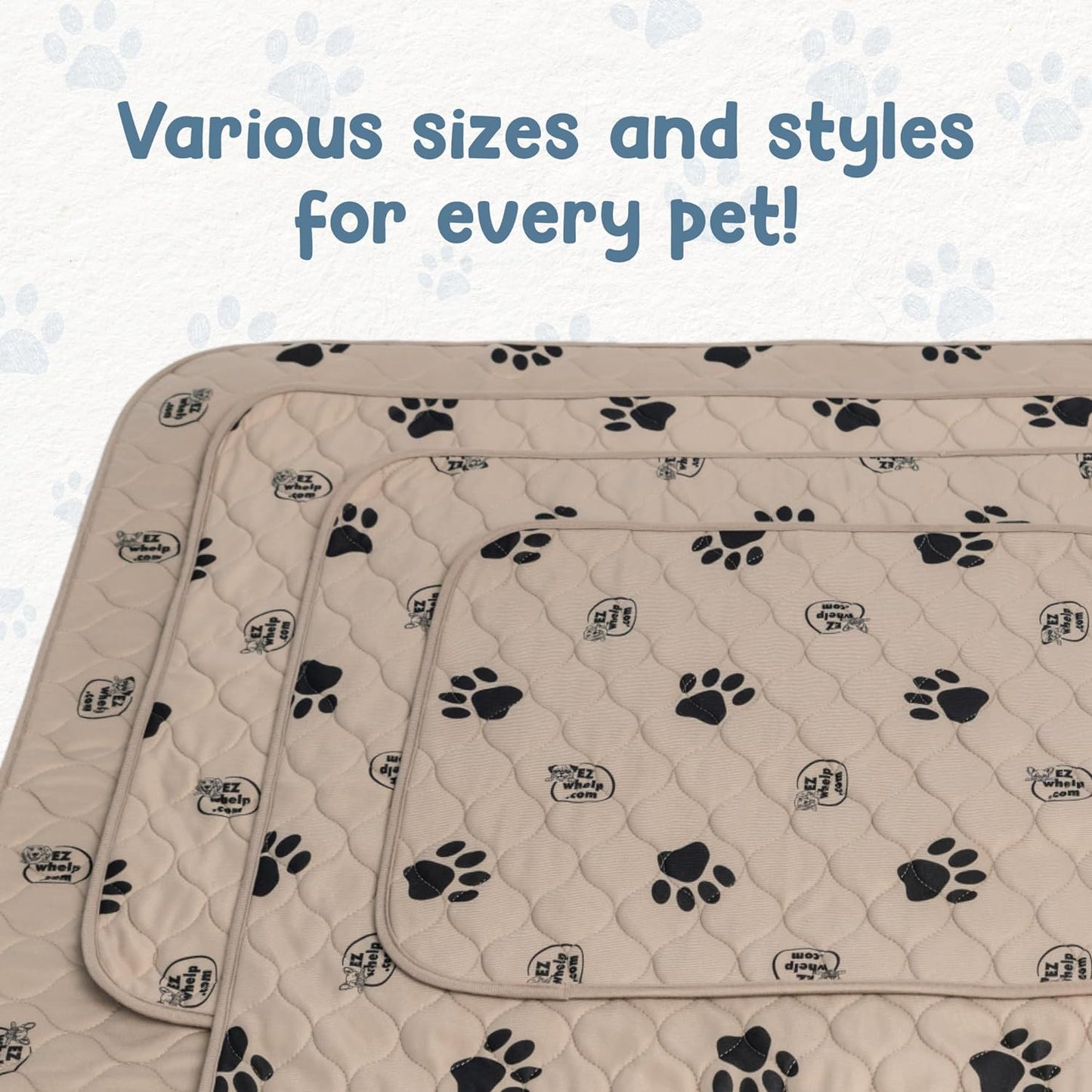 Premium Reusable Dog Pee Pads - Washable Waterproof Potty Training Mats, 2 Pack (16.5x19.5 Inch) with Rounded Corners