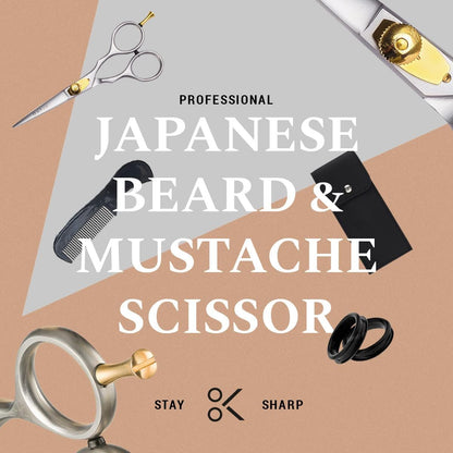 Grooming Scissors - 5.5" Japanese Steel, Silver - Precision Sharp Blades, Ergonomic Finger Rest & Adjustable Tension Screw