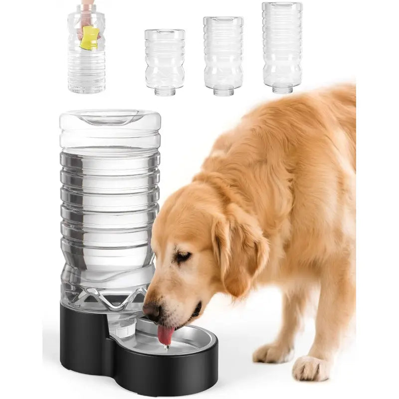 2.5 Gallon Automatic Dog Water Dispenser [Removable Stainless Steel Bowl], Gravity Refilling Large Capacity