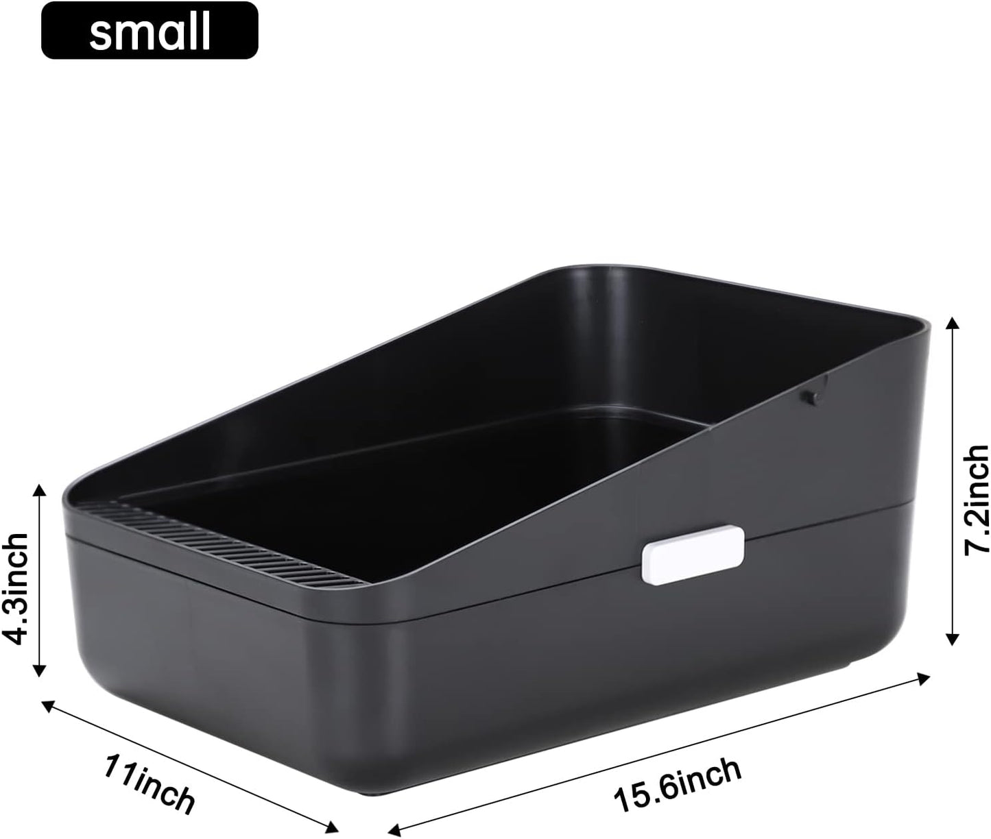Open Litter Box, High Side Sifting (Black Small)